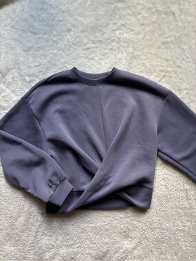 Old Navy Active Bounce Fleece Lilac Cross Front Crewneck Sweatshirt